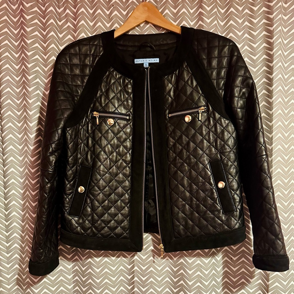 Antonio Melani | REAL Leather Quilted Jacket, Size S - Picture 2 of 7